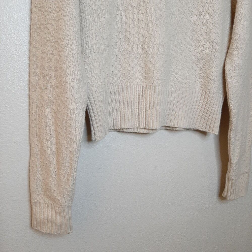 Flavio Castellani Sweater Beige Women Size L / 44 Wool Cashmere Blend Faux Wrap - Picture 11 of 12